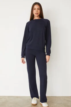 MONROW Original Fleece Vintage Raglan HEATHEREDNAVY Shop